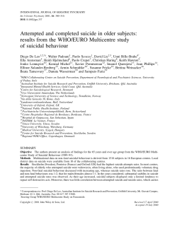 Attempted and completed suicide in older subjects