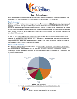 Coal = Reliable Energy - The National Coal Council