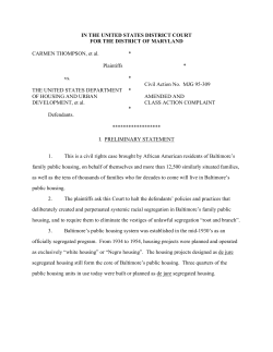 Amended Complaint - ACLU of Maryland