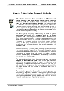 Chapter 5: Qualitative Research Methods