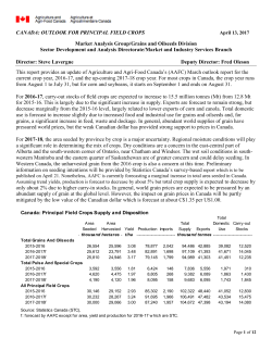 Canada Principal Fie.. - Saskatchewan Flax Development