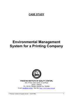 Environmental Management System for Printing Industries