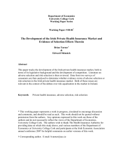 Outline of Paper on Managed Competition in the Irish Setting