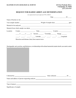Radiocarbon Dating Form - Illinois State Geological Survey