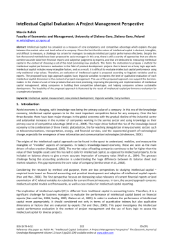 Intellectual Capital Evaluation: A Project Management Perspective