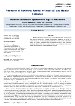 Prevention of Metabolic Syndrome with Yoga