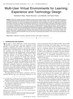 Multi-User Virtual Environments for Learning