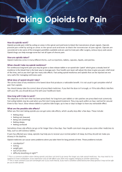 Taking Opioids for Pain