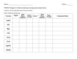 POM III Target 3.4: Name chemical compounds