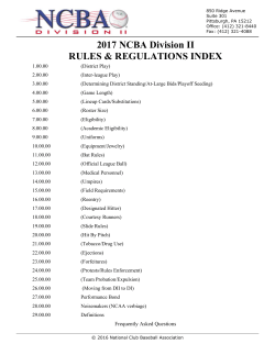 2017 NCBA DII Rules - NCBA Division 2
