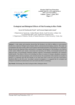 Ecological and Biological Effects of Fish Farming in Rice Fields
