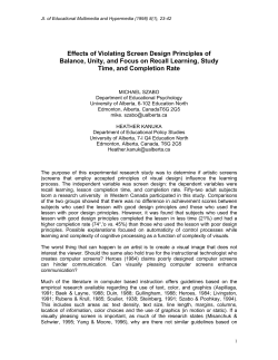Effects of Violating Screen Design Principles of Balance, Unity, and