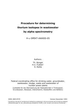 Procedure for determining thorium isotopes in wastewater
