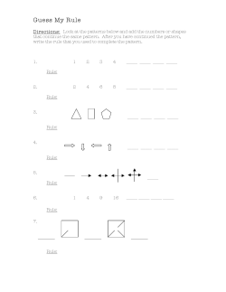 Guess My Rule - O. Henry Science