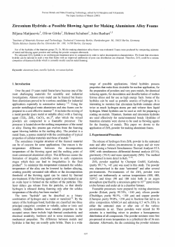 Zirconium Hydride-a Possible Blowing Agent for Making Aluminium