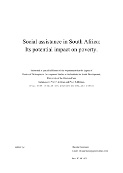 Social assistance in South Africa: Its potential impact on