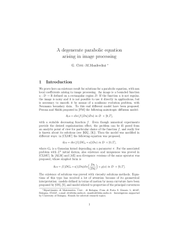 A degenerate parabolic equation arising in image processing