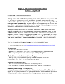 9th grade Pre-IB American History Honors Summer Assignment