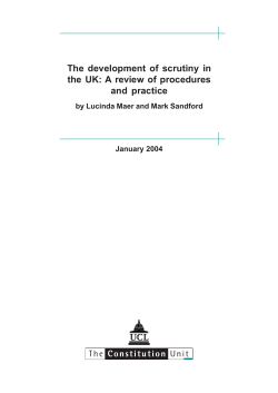 The development of scrutiny in the UK: A review of