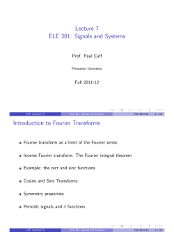 Lecture 7 ELE 301: Signals and Systems