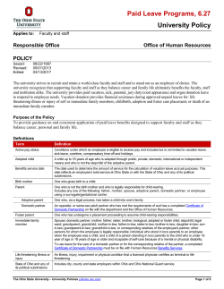 Policy 6.27 - Paid Leave Programs