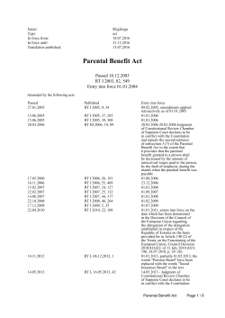 Parental Benefit Act