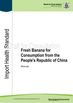 Draft Import Health Standard for Consultation Fresh Bananas (Musa