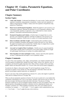 Chapter 10 Conics, Parametric Equations, and Polar