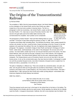 The Origins of the Transcontinental Railroad