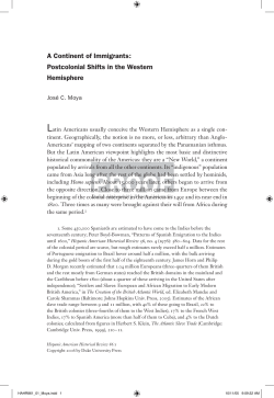 A Continent of Immigrants: Postcolonial Shifts in the Western