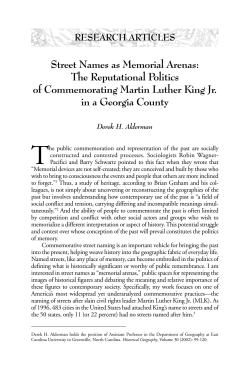 Street Names as Memorial Arenas