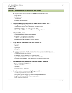 AP &ndash; United States History Daily Quiz #9 1 | Page