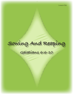 Sowing And Reaping