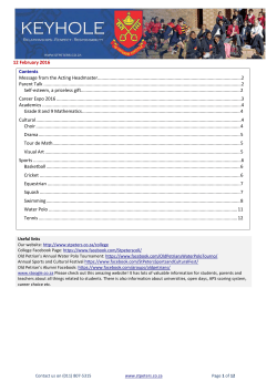 Term 1 12 February - St Peter`s Schools