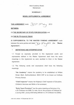 Supplemental Agreement - Croftway Primary Academy