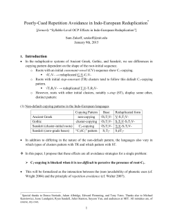 Poorly-Cued Repetition Avoidance in Indo-European