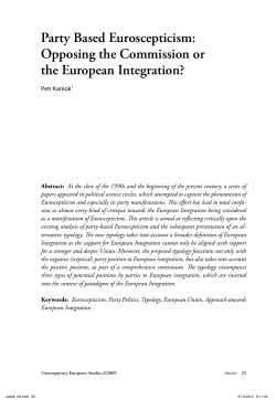 Party Based Euroscepticism: Opposing the Commission or the