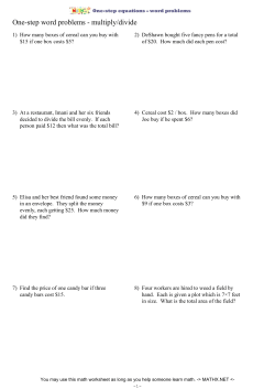 One-step word problems - multiply/divide