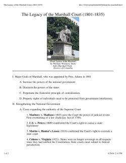 The Legacy of the Marshall Court (1801