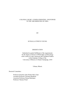 COLONIAL MUSIC, CONFRATERNITIES, AND POWER IN THE