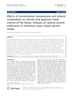 Effects of concentration, temperature and solvent composition on