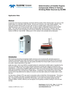 (VOCs) in Various Drinking Water Sources by