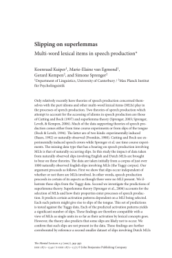 Slipping on superlemmas: Multi-word lexical items in speech