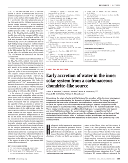 Early accretion of water in the inner solar system from a