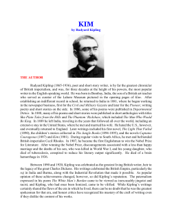 by Rudyard Kipling THE AUTHOR Rudyard Kipling (1865