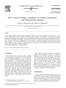 DNA vaccine strategies: candidates for immune modulation