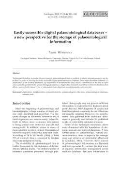 Easily-accessible digital palaeontological databases &ndash; a
