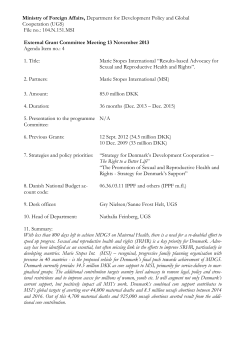 Styrelsesnotits, bilateralt projekt