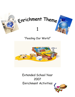 Unit 1: Feeding Our World