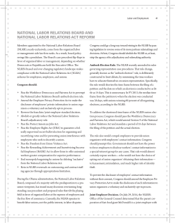national labor relations board and national labor relations act reform